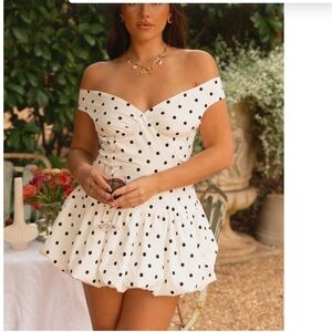 Peppermayo White Polka Dot Dress